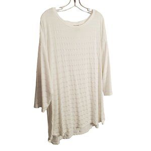 Chico's Zenergy 3 Size XL Tunic Striped 3/4 Sleeve Curved Hem Pullover Stretch